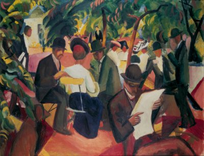 Tuinrestaurant door August Macke